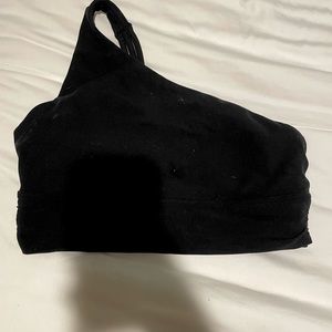 Black Athleta One Shoulder Sports Bra